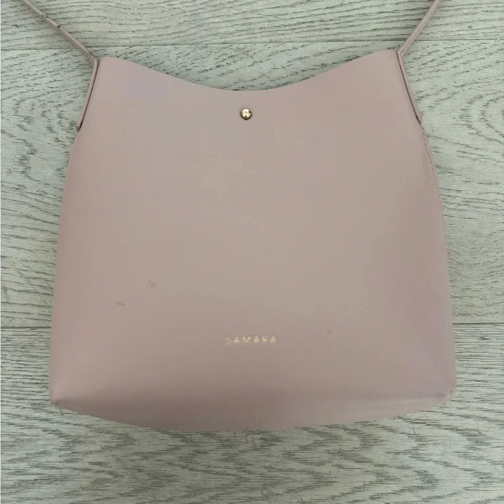 SAMARA vegan leather medium crossbody/shoulder bag color- peony